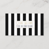 Schwarz-weiße Streifen Visitenkarte (Vorderseite)