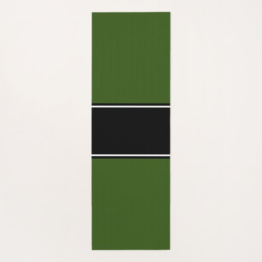 Schwarz-weiße Streifen Waldgrün Hintergrund Yogamatte (Rückseite)