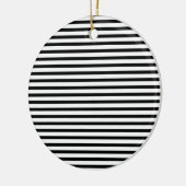 Schwarz-weiße Streifen Weihnachten Keramik Ornament (Links)