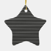 Schwarz-weiße Streifen Weihnachten Keramik Ornament (Hinten)