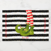 Schwarz-weiße Streifen Weihnachtsmini Alkoholflaschenetikett (Einzelnes Label)