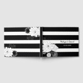 Schwarz-weiße Streifen Weiße Blume Gästebuch (Voll)