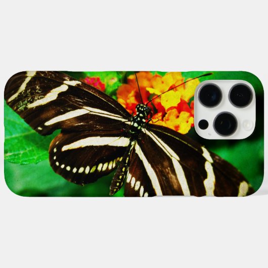 Schwarz-weiße Streifen Zebraschmetterling-Langling Case-Mate iPhone Hülle (Rückseite (Horizontal))