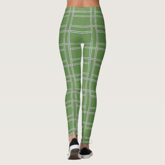 Schwarz-weiße Streifen zu Ostern St Patrick's Day Leggings (Rückseite)