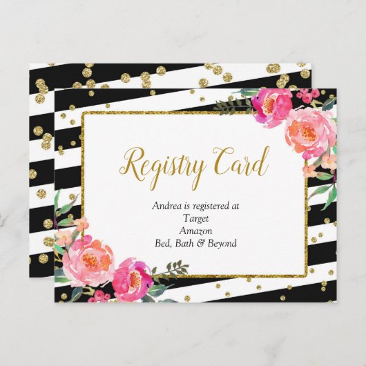 Schwarz-weiße Streifenregisterkarte Einladungspostkarte (Vorne/Hinten)