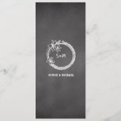 Schwarz-weiße String-Lights des Wedelmenüs Menükarte (Rückseite)