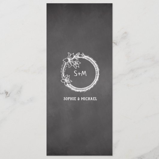 Schwarz-weiße String-Lights des Wedelmenüs Menükarte (Rückseite)