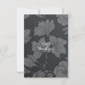 Schwarz-weiße String Lights Floral Wedding RSVP Ca Karte (Rückseite)