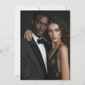 Schwarz-weiße String Lights Modernes Skript Rette  Save The Date (Rückseite)