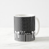 Schwarz-weiße Strip-Tasse Kaffeetasse (VorderseiteRechts)