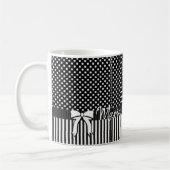 Schwarz-weiße Strip-Tasse Kaffeetasse (Links)