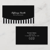 Schwarz-weiße Stripte-Referenzstreifen-Visitenkart Visitenkarte (Vorne/Hinten)