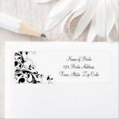 Schwarz-weiße Swirl-Rücksendeadresse (Insitu)