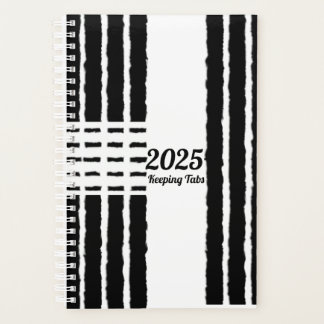 Schwarz-weiße Tabby Streifen mit Herz-Planer Planer