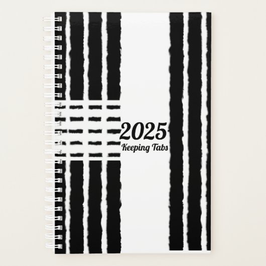 Schwarz-weiße Tabby Streifen mit Herz-Planer Planer (Vorderseite)