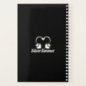 Schwarz-weiße Tabby Streifen mit Herz-Planer Planer (Rückseite)