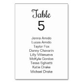 Schwarz-weiße Tafelkarten für Weintrauben Tischnummer (Vorderseite)