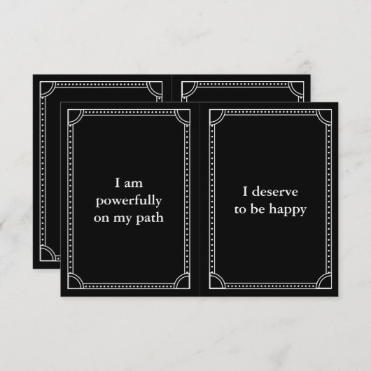 Schwarz-weiße Tarot-Kartenpaare für Affirmationska Save The Date (Vorne/Hinten)