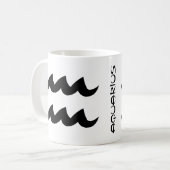 Schwarz-weiße Tasse des Wassermannes (Vorderseite Links)