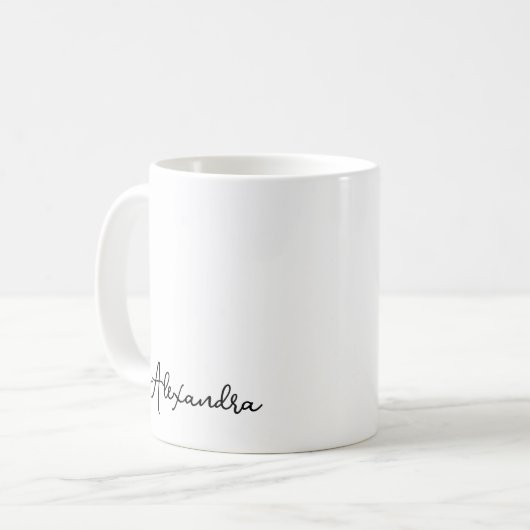 Schwarz-weiße Tasse für einfache Skriptmonogramm-B (Vorderseite Links)