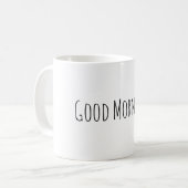 Schwarz-weiße Tasse für gute Morgenpreisvorstellun (Vorderseite Links)