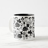 Schwarz-weiße Tasse im Pilz (Vorderseite Links)