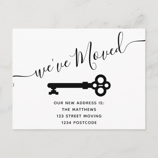 Schwarz-weiße Tastenkombination Ankündigungspostkarte (Vorderseite)