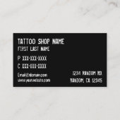 Schwarz-weiße Tätowierwerksternsymbol Visitenkarte (Rückseite)