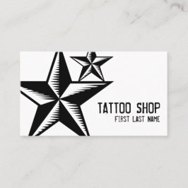 Schwarz-weiße Tätowierwerksternsymbol Visitenkarte