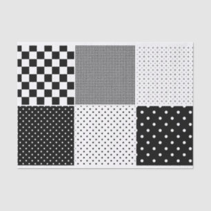 Schwarz-weiße Textur der geometrischen Punkte Seidenpapier