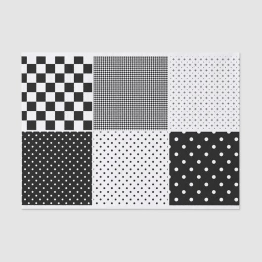 Schwarz-weiße Textur der geometrischen Punkte Seidenpapier (Vorderseite)