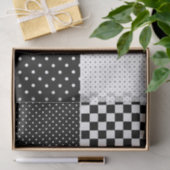 Schwarz-weiße Textur der geometrischen Punkte Seidenpapier (Geschenk)