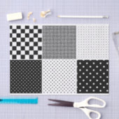 Schwarz-weiße Textur der geometrischen Punkte Seidenpapier (Handwerk)