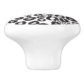 Schwarz-weiße Tierdruckschneeleopard Cheetah Keramikknauf (Seitenansicht)