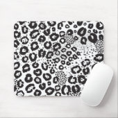 Schwarz-weiße Tierdruckschneeleopard Cheetah Mousepad (Mit Mouse)