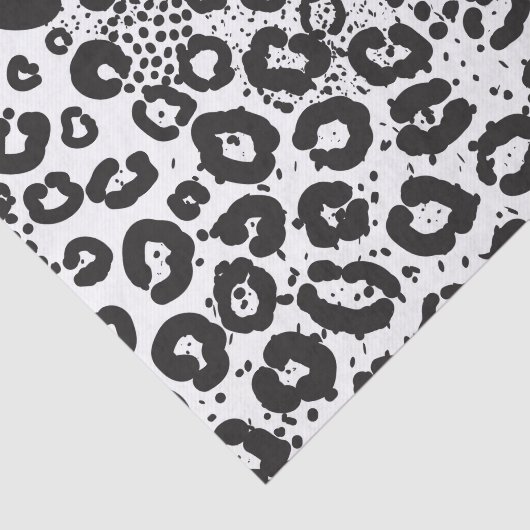 Schwarz-weiße Tierdruckschneeleopard Cheetah Seidenpapier (Ausschnitt)