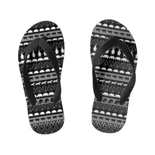 Schwarz-weiße Tiere Kinderbadesandalen