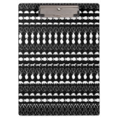 Schwarz-weiße Tiere Modernes Muster Klemmbrett (Vorderseite)