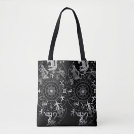 Schwarz + Weiße Tierkreiszeichen auf einem Tasche
