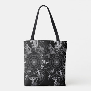 Schwarz + Weiße Tierkreiszeichen auf einem Tasche