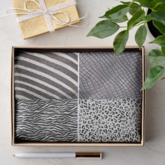 Schwarz-weiße Tierstruktur Seidenpapier (Geschenk)