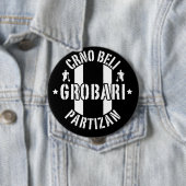 Schwarz Weiße Totengräber Partizan Button (Beispiel)