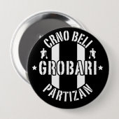 Schwarz Weiße Totengräber Partizan Button (Vorne & Hinten)