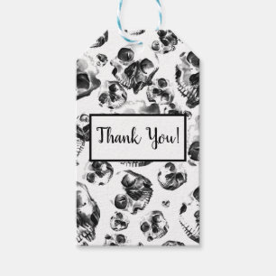 Schwarz-weiße Totenköpfe Skelett-Totenkopf-Art-Mus Geschenkanhänger