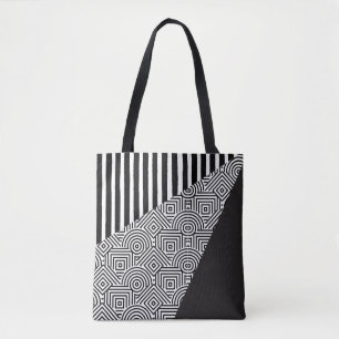 Schwarz-weiße Tragetasche Tasche