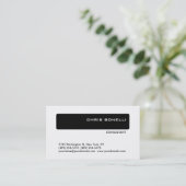 Schwarz-weiße trendy Modern Consultant Business Ca Visitenkarte (Stehend Vorderseite)