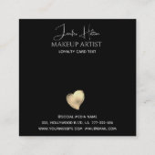 Schwarz-weiße Treuekarte aus Luxus-Goldherz (Rückseite)