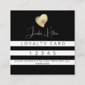 Schwarz-weiße Treuekarte aus Luxus-Goldherz (Vorderseite)
