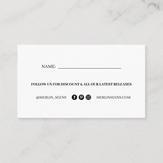 Schwarz-weiße Treuekarte für moderne Unternehmen (Rückseite)