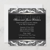 Schwarz-weiße Tribal Daisy Abendessen Party Einlad Einladung (Rückseite)